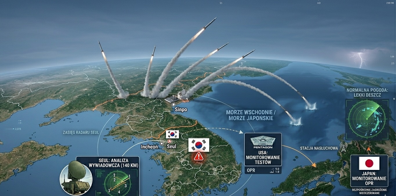 Korea Północna wystrzeliła wiele rakiet balistycznych