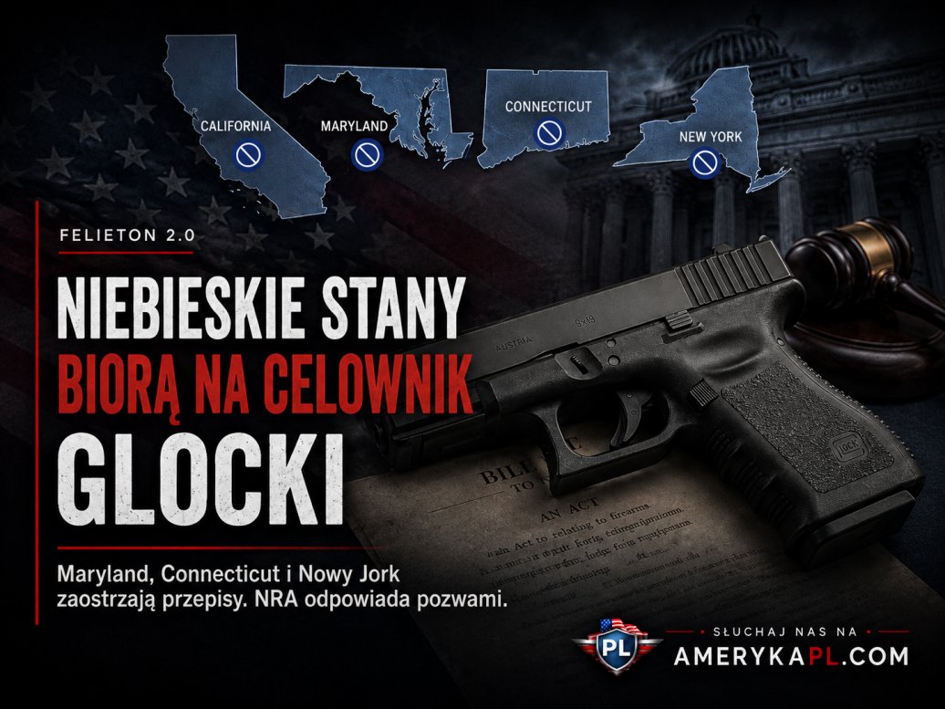 Niebieskie stany biorą na celownik pistolety Glock. NRA odpowiada pozwami