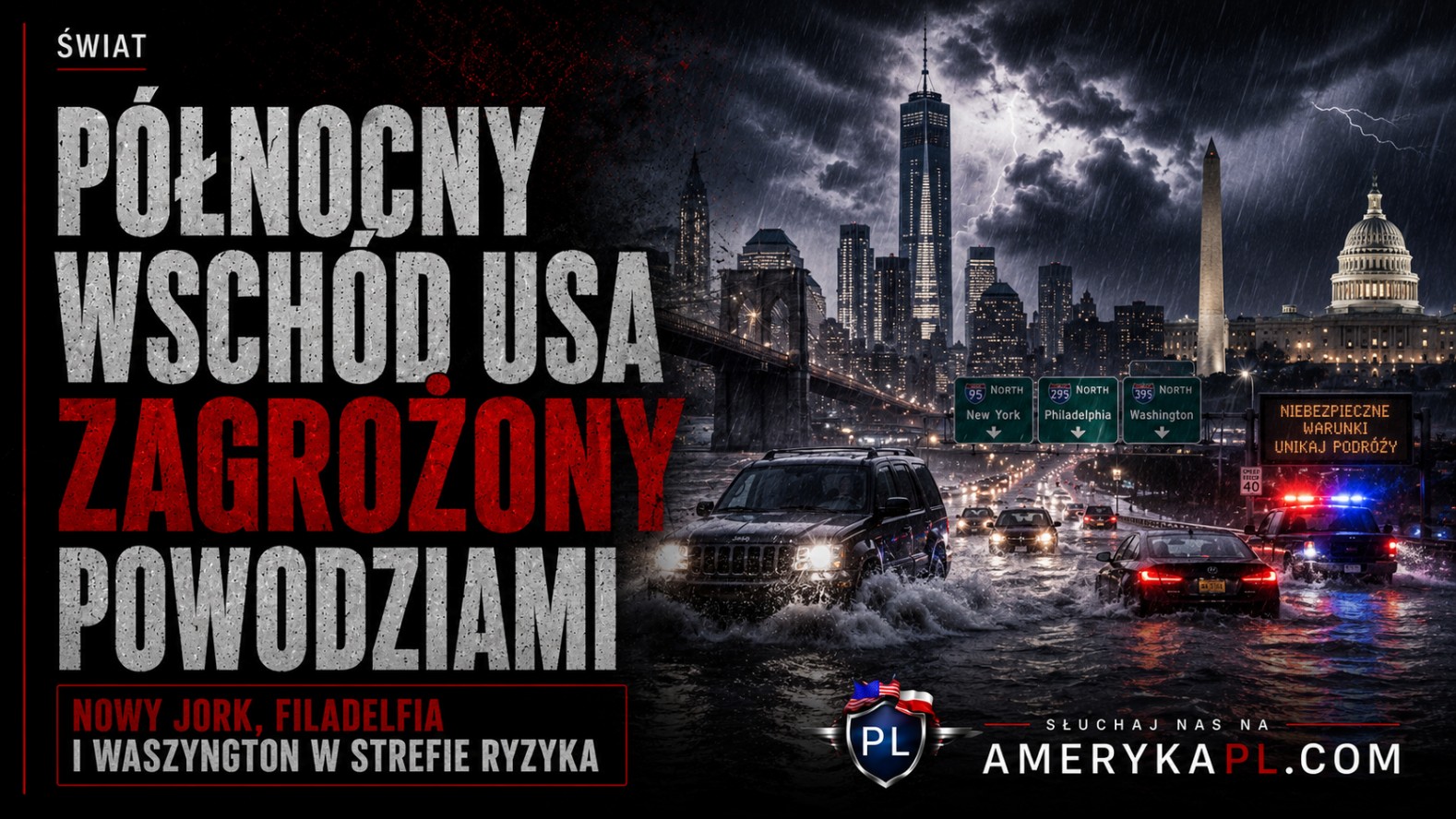 Północny wschód USA przygotowuje się na gwałtowne powodzie