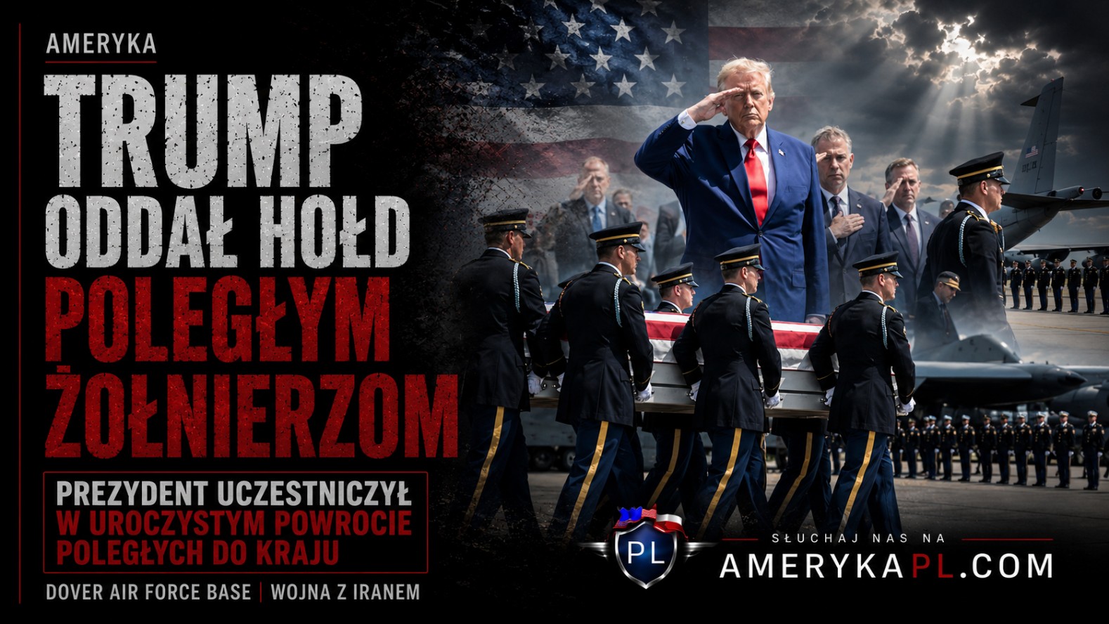 Trump uczestniczył w uroczystym powrocie poległych żołnierzy do kraju