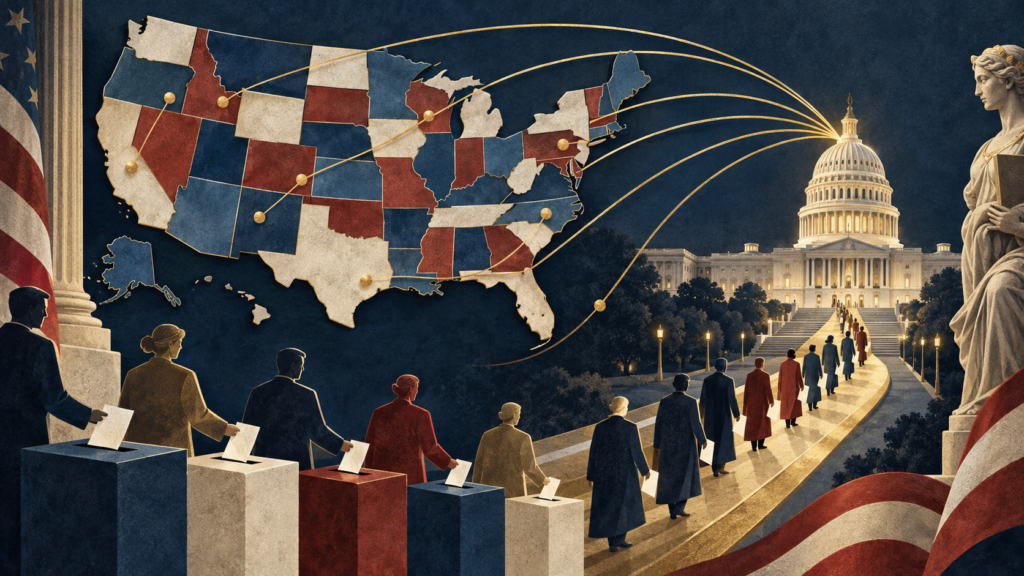 Kolegium Elektorów USA: jak działa wybór prezydenta — ilustracja