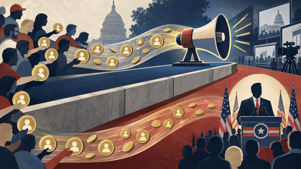 PAC, Super PAC i finansowanie kampanii wyborczych w USA — ilustracja