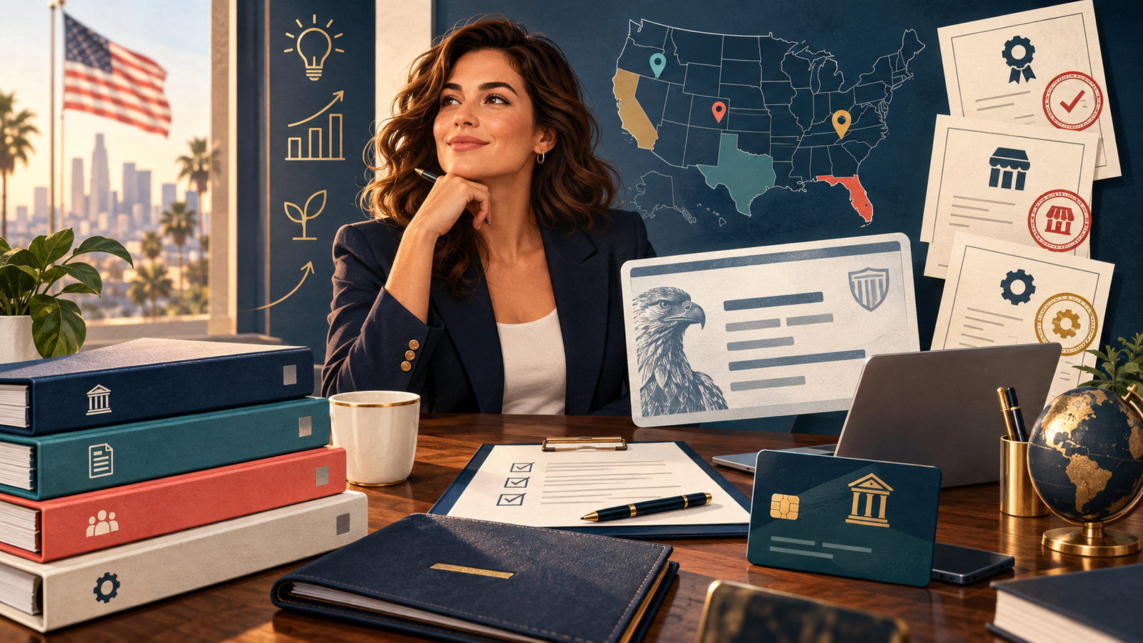 EIN i rejestracja firmy w USA: numery, licencje i konto — ilustracja