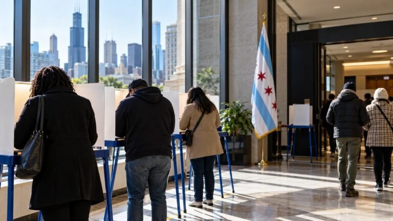 Wyborcy podczas głosowania przedterminowego w Chicago