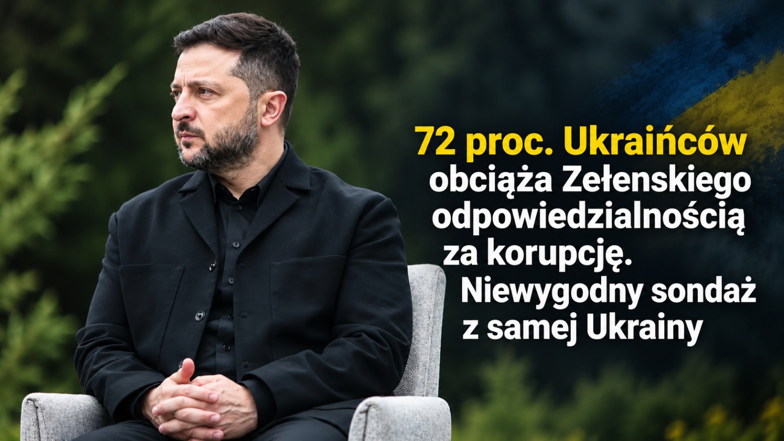 72 proc. Ukraińców obciąża Zełenskiego odpowiedzialnością za korupcję
